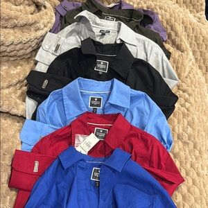 Express Women's Button Down Shirts LOT (7 shirts) Blue, Black, Purple, Burgundy